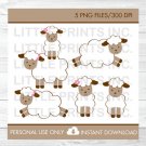 Sweet Little Pink Lambs Clipart #A149
