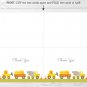 Yellow Construction Trucks Thank You Card Printable #A117