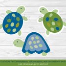 Sea Turtles Under The Sea Reef Turtles Party Cutouts Decorations Printable #A144