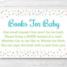 Baby Sprinkle Rainbow Blue Printable Baby Shower Book Request Cards #A386