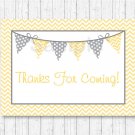 Yellow Chevron Printable Party Favor Thank You Tags #A356