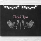 Pink Chalkboard BaByQ Baby Shower BBQ Thank You Card Printable #A366