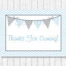 Modern Blue Chevron Printable Party Favor Thank You Tags #A260