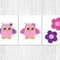 Pink & Purple Owl Party Cutouts Decorations Printable #A133