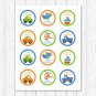 Transportation Vehicles Car Sailboat Cupcake Toppers Party Favor Tags Printable #A111