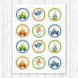 Transportation Vehicles Car Sailboat Cupcake Toppers Party Favor Tags Printable #A111