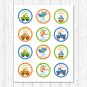 Transportation Vehicles Car Sailboat Cupcake Toppers Party Favor Tags Printable #A111