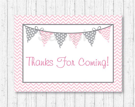 Modern Pink Chevron Printable Party Favor Thank You Tags #A127