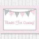 Modern Pink Chevron Printable Party Favor Thank You Tags #A127
