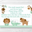 Baby Safari Animals Gender Neutral Printable Baby Shower Book Request Cards #A404