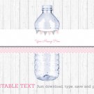 Modern Pink Chevron Water Bottle Labels Printable Editable PDF #A127