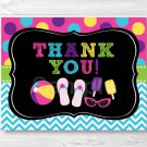 Girls Pool Party Chalkboard Thank You Card Printable #A258