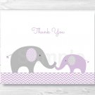 Purple Chevron Elephant Thank You Card Printable #A184