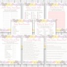 Mod Pastel Butterflies Baby Shower Games Pack - 8 Printable Games #A405
