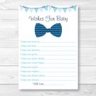 Little Man Chevron Bow Tie Printable Baby Shower Wishes For Baby Advice Cards #A369