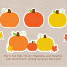 Pumpkin Chevron Orange Yellow Gender Neutral Party Cutouts Decorations Printable #A400