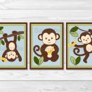 Cute Little Monkey Printable Nursery Wall Art #A406