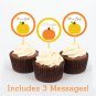Pumpkin Chevron Gender Neutral Cupcake Toppers Party Favor Tags Printable #A400