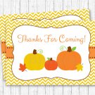 Pumpkin Chevron Gender Neutral Printable Party Favor Thank You Tags #A400
