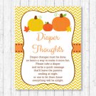 Pumpkin Chevron Printable Diaper Thoughts Late Night Diaper Baby Shower Game #A400