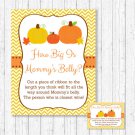 Pumpkin Chevron Gender Neutral How Big Is Mommys Belly Baby Shower Game #A400