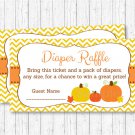 Pumpkin Chevron Gender Neutral Printable Baby Shower Diaper Raffle Tickets #A400