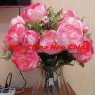 50PCS, Christmas/wedding bouquet,High simulation silk flower/artificial flower,9 flowers peony