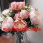 50PCS, Christmas/wedding bouquet,High simulation silk flower/artificial flower,9 flowers peony
