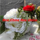 50PCS,wedding bouquet,High simulation silk flower/artificial flower,bride bouquets, 6 rose per bunch