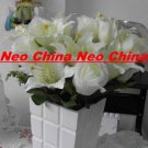 50 PCS,wedding bouquet,High simulation silk flower/artificial flower,6 rose and 6 lily per bunch