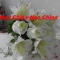 50 PCS,wedding bouquet,High simulation silk flower/artificial flower,6 rose and 6 lily per bunch
