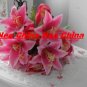 50 PCS,wedding bouquet,High simulation silk flower/artificial flower,6 rose and 6 lily per bunch