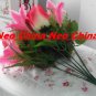 50 PCS,wedding bouquet,High simulation silk flower/artificial flower,6 rose and 6 lily per bunch