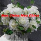 50 PCS,wedding bouquet,High simulation silk flower/artificial flower,6 rose 5 hydrangea per bunch