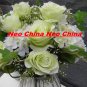 50 PCS,wedding bouquet,High simulation silk flower/artificial flower,6 rose 5 hydrangea per bunch