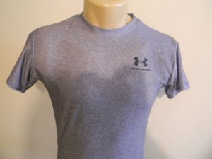 NWT UNDER ARMOUR COLDGEAR MEN COMPRESSION UPF 30+ T SHIRT GRAY MEDIUM POLYESTER