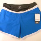 NWT KYODAN WOMEN TRAINING SHORTS M BLUE GRAY POLYESTER SPANDEX