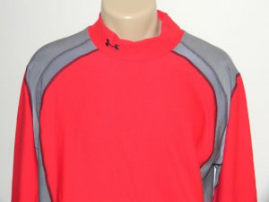 NWT UNDER ARMOUR COLDGEAR MEN COMPRESSION  SHIRT ANTI ODOR XXL GRAY RED $59.99