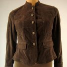 Liz Claiborne Brown Cropped Jacket Corduroy Tiny Fit Stretch Petite Small