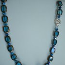 Teal and Swarovski Fire Necklace