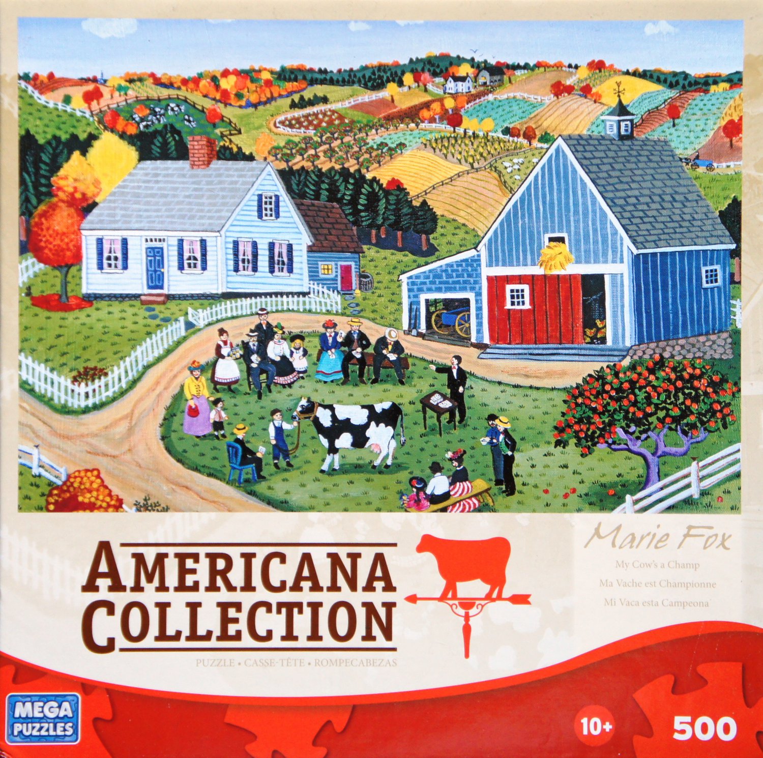 AMERICANA COLLECTION My Cow's a Champ by Marie Fox 500 Piece Jigsaw Puzzle