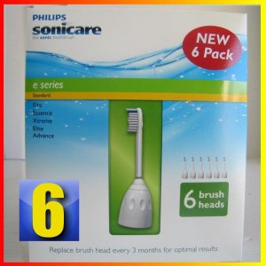 Philips Sonicare Toothbrush e Series Heads Fits: Essence, Xtreme, Elite and Advance - 6 Pack