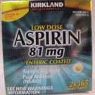 Kirkland Low Dose Aspirin (81mg x 2 x 365 enteric coated tablets)