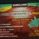 Kirkland Signature Maximum Strength Hydrocortisone Cream 1% with Aloe, 2-ounce (pack of 4)