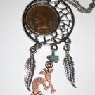 1904 Indian Head Penny Dream Catcher Pendant