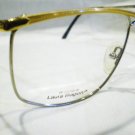 VINTAGE LAURA BIAGIOTTI EYEGLASSES SILVER GOLD 59-14