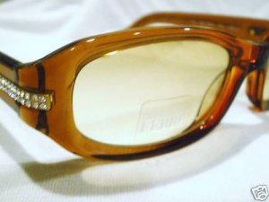 Vintage GIANFRANCO FERRE SUNGLASSES DARK AMBER CRYSTALS