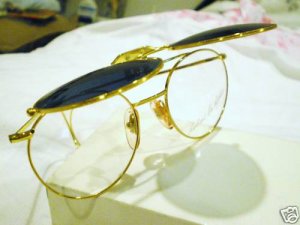 VINTAGE ROBERT LA ROCHE ROUND EYEGLASSES CLIP  CABLES