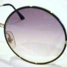 VINTAGE PERFECTLY ROUND SUNGLASSES BLACK SILVER UNIQUE