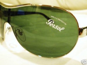 NEW PERSOL AVIATOR SHIELDS SUNGLASSES SILVER LIMITED